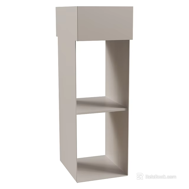 Modern Light Gray Storage Shelving Unit with Open Shelves for Home Organization 3d model 