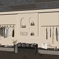 Modern Clothing Store Interior With Fashion Apparel Racks Display Shelves Sofa And Shoes