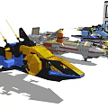 Colorful Building Block Models Including Helicopter Spaceship and Vehicle Sets