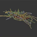 Arbor Branches Pile With Dry Twigs And Natural Brown Texture 3d model