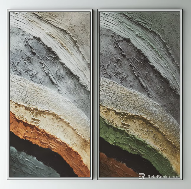 Abstract Textured Art Panels With Colorful Layered Design And Modern Aesthetic 3d model 