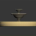 Two Tiered Garden Fountain With Beige Base And Blue Water Pool