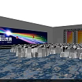 Modern Photo Spot With Neon Lights And Colorful Cube Installations
