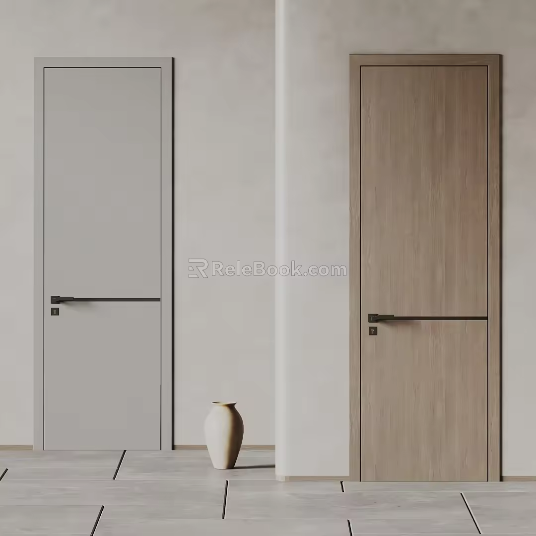 Quiet flat door 3d model