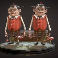 Horror Twins Characters Character Freaks Men Horror Game Material Chamber of Secrets Escape PBR Material Game Characters Game Characters Gnome Anime 3d model