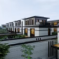 Modern Townhouse Exterior Design With Courtyard Pool Steps And Rock Shaped Wall