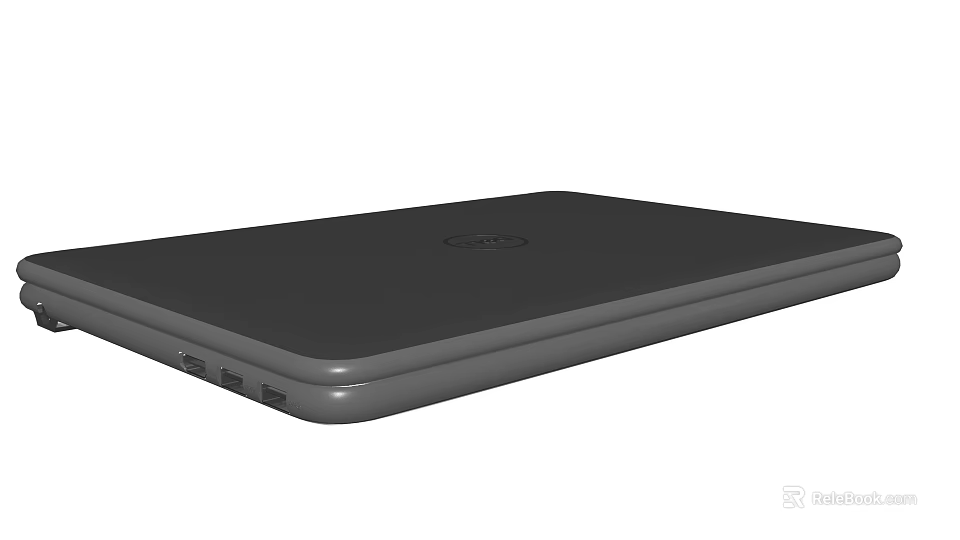 Dell Laptop with Sleek Black Design Compact Portable Body and Durable Build Profile 3d model 