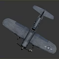 Blue Military Airplane Model With Propeller Number 92 Star Emblem And White Uniform Figure
