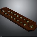 Red Elongated Household Organizer Tray with Multiple Small Holes and Blue Beads