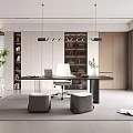 Modern Study Desk Chair Lazy Sofa 3d model
