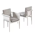 Modern Minimalist Single Chair With Wooden Frame Armrest And Dark Brown Cushion