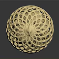 Golden Hollow Out Lattice Design Spherical Decorative Daily Living Accessory With Hanging Ring