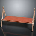 Minimalist Wooden Bench Design With Red Cushion And Simple Wooden Frame