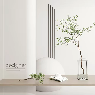 modern vase green plant vase green plant hydroponic green plant 3d model
