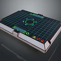 Modern Control Panel With Grid Surface Green Indicators And Warning Symbols