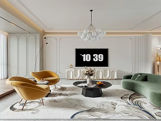 French Living Room 3d model