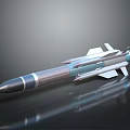 3D Model Missile Weapon With Streamlined Design Metallic Texture Fins And Thrusters 3d model