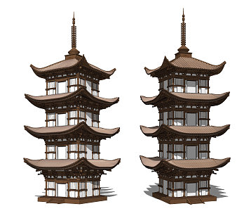 Chinese-style Tamu Tower Decoration Ornaments 3d model