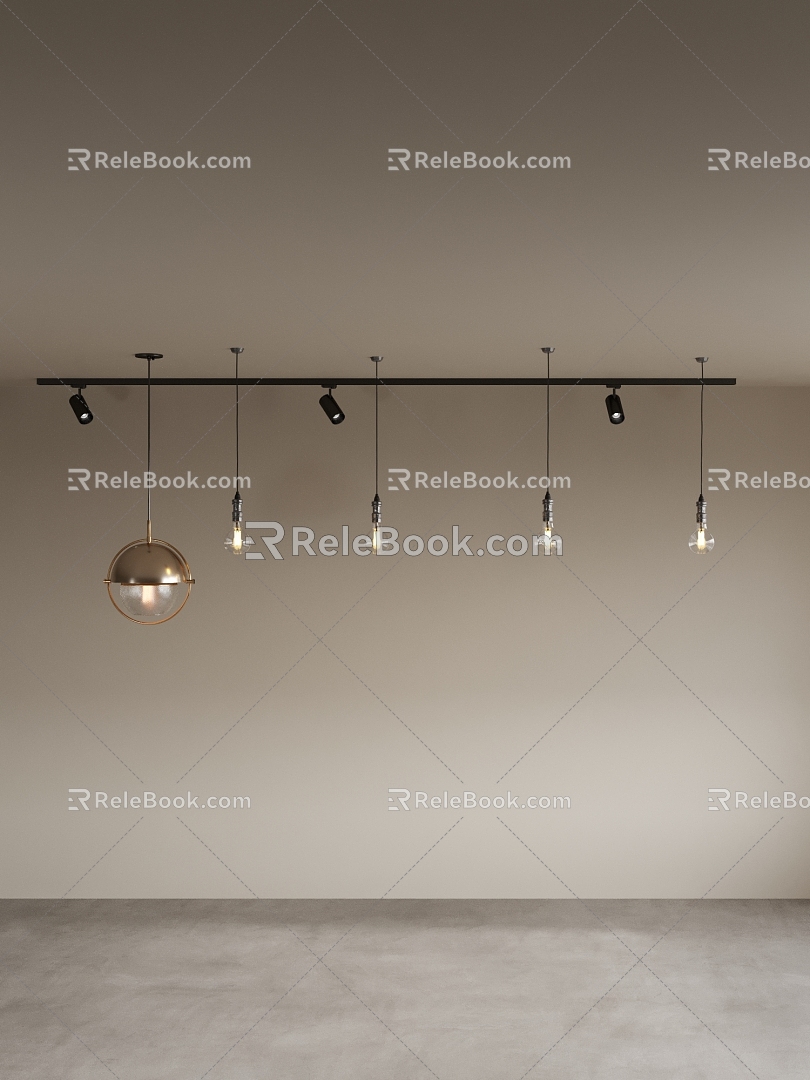 Lamp combination downlight spotlight track lamp chandelier bulb decorative lamp special-shaped chandelier 3d model