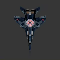 Blue Camouflage Fighter Jet Model With Detailed Paint And Military Insignia