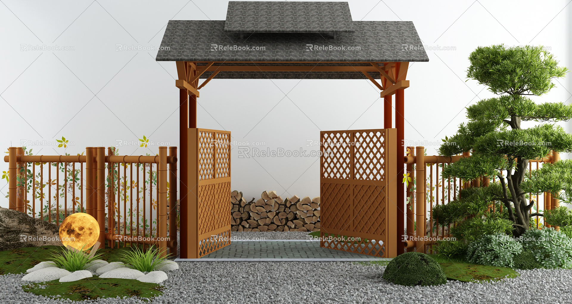 Gate Farm Garden Landscape Gate 3d model