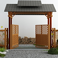 Gate Farm Garden Landscape Gate 3d model