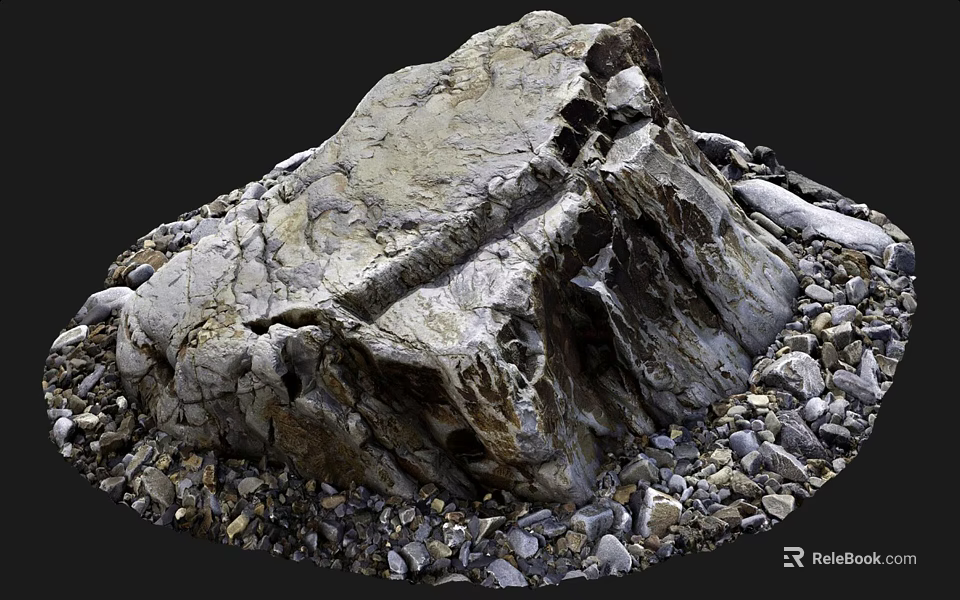 Rustic Stone and Wood Elements for Natural Home Decor Design 3d model