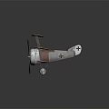 Vintage Biplane Airliner with Orange Wings White Fuselage Propeller and Cross Insignia
