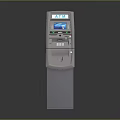Modern Self Service Banking ATM Machine Featuring Digital Screen And User Interface 3d model