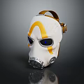 White And Yellow Fire Safety Gas Mask With Protective Goggles And Modern Design
