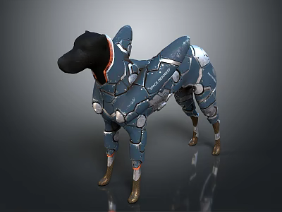 Advanced Futuristic Mechanical Dog With Cybernetic Armor And Metallic Details 3d model
