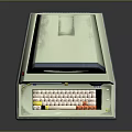 Vintage Portable Electronic Computer With Screen Keyboard And Colorful Control Buttons