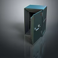Green Safe Furniture With Open Door Secure Lock And Interior Compartments