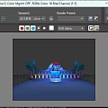 Amusement Park Nighttime Light Show With Colorful Projections