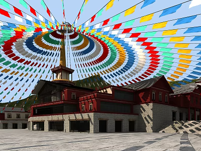 Ethnic Commercial Street Tibetan Commercial Street 3d model