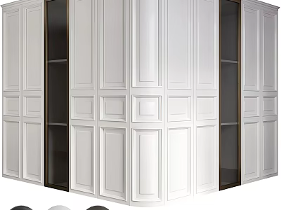 Elegant Modern Wardrobe Interior Design With White Panel Doors And Storage Space 3d model