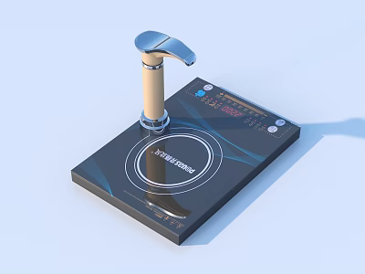 Modern Induction Cooker With Digital Display Control Panel And Sleek Surface 3d model