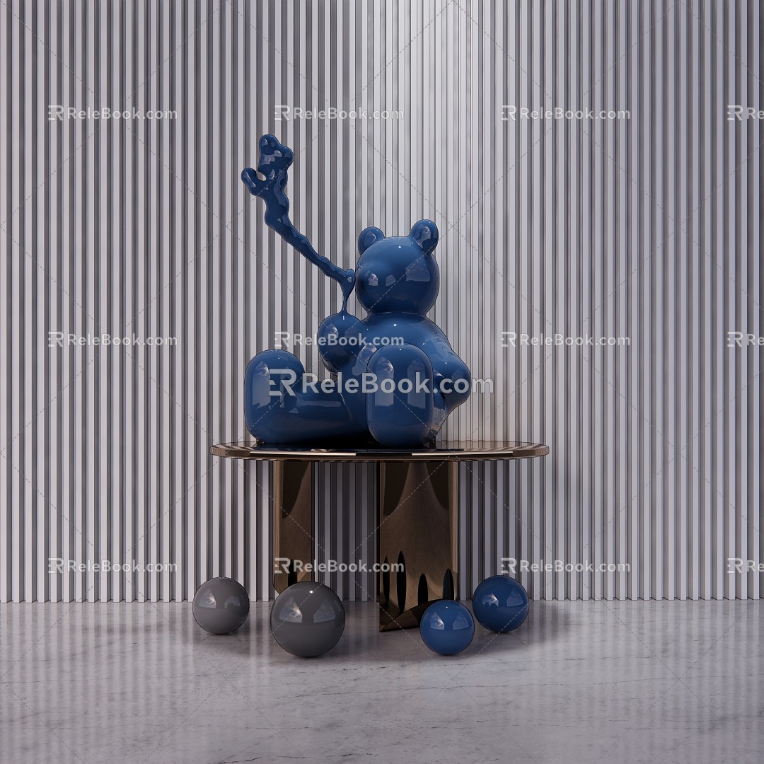 Modern Sculpture Bear Sculpture Ornaments 3d model