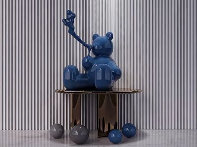Modern Sculpture Bear Sculpture Ornaments 3d model