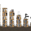Modern Solid Wood Rotating Bookshelf 360-degree Bookcase Simple Bookcase Home Bookcase Living Room Movable Storage Cabinet Children's Library Floor Storage Rack Many Books 3d model