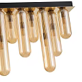 Chic Modern Gold Cylindrical Tube Ceiling Light With Black Rectangular Base 3d model