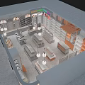 Modern Accessories Specialty Store Interior With Curved Design Glass Windows Lighting And Display Counters