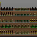 Neatly Stocked Retail Display Shelf With Assorted Colored Bottles In Store