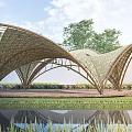 modern pavilion rural structure rural sketch wood frame pavilion landscape pavilion landscape sketch 3d model