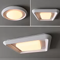 Modern Ceiling Light with Round and Square Designs Sleek White Finish for Home Illumination