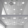 Modern Mineral Cotton Board Ceiling Orifice Plate Ceiling Integrated Ceiling Module Ceiling Air Conditioning Air Outlet Smoke Alarm Office Ceiling 3d model