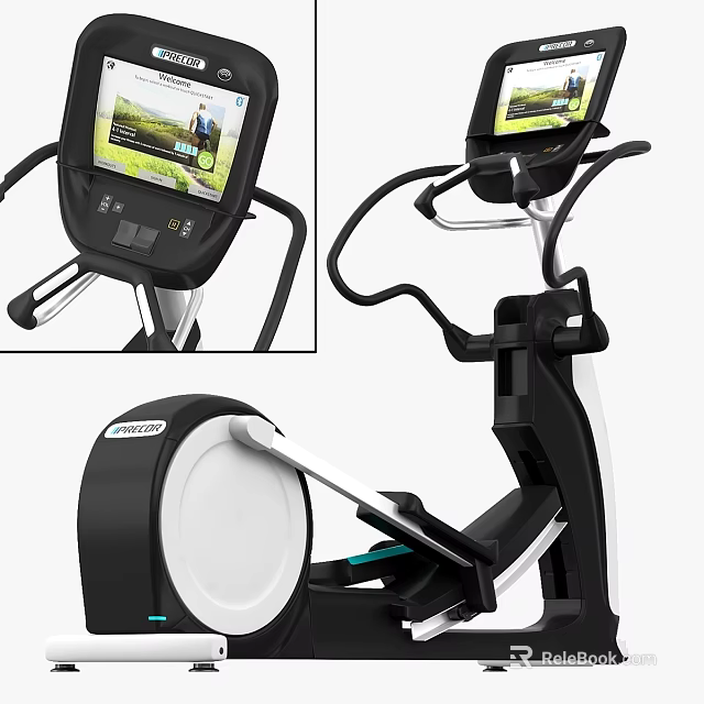 Advanced Elliptical Trainer With Digital Display And Ergonomic Design Features 3d model 