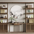 New Chinese-style Duan Jing Tai Bo Gu Frame Duan Jing Strip Case Combination 3d model