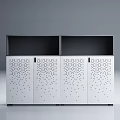 Modern Minimalist White Storage Cabinet with Perforated Dot Design and Double Compartment 3d model