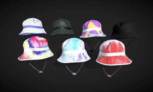 modern hat fisherman hat bag fishing cap 3d model